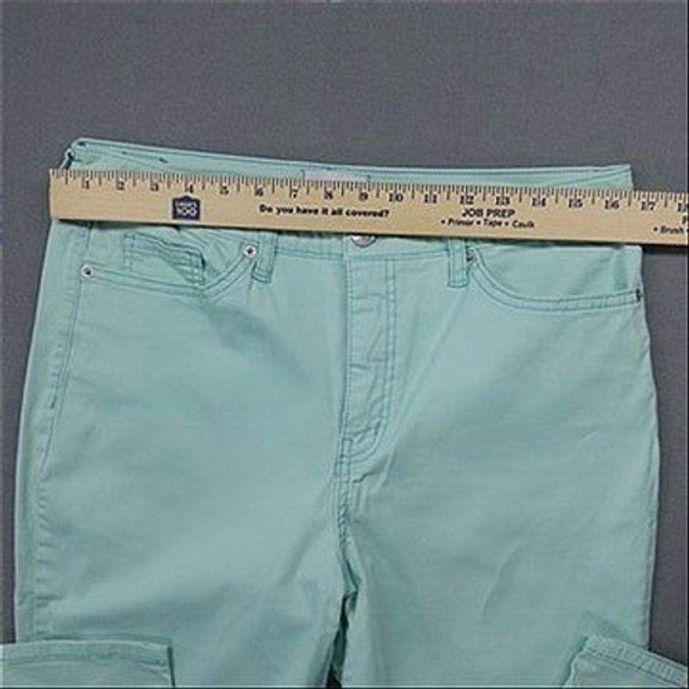 High Rise Skinny Coastal Grandma Jeans Womens 12R Mint Green Denim Preppy Summer - Picture 8 of 12